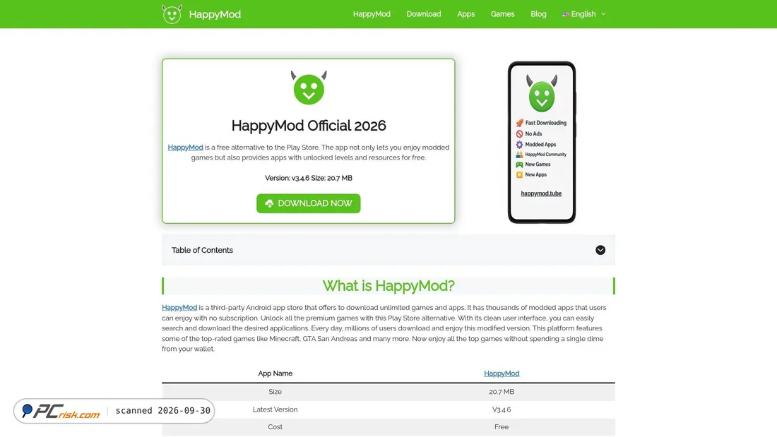 Screenshot di happymod.tube
