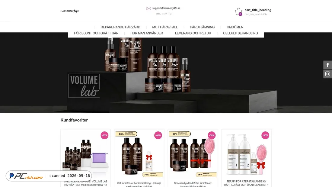 Screenshot of harmonylife.se