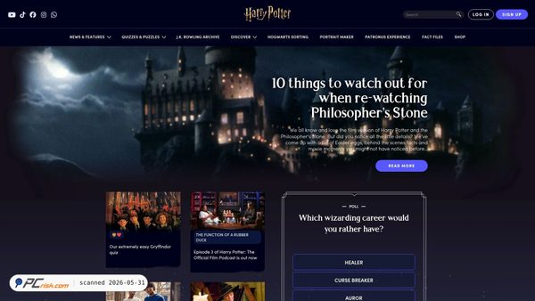 harrypotter.com screenshot