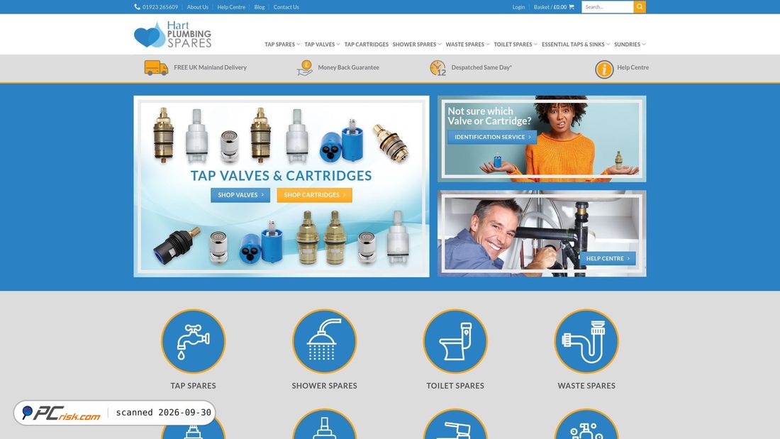 Captura de ecrã de hartplumbingspares.co.uk