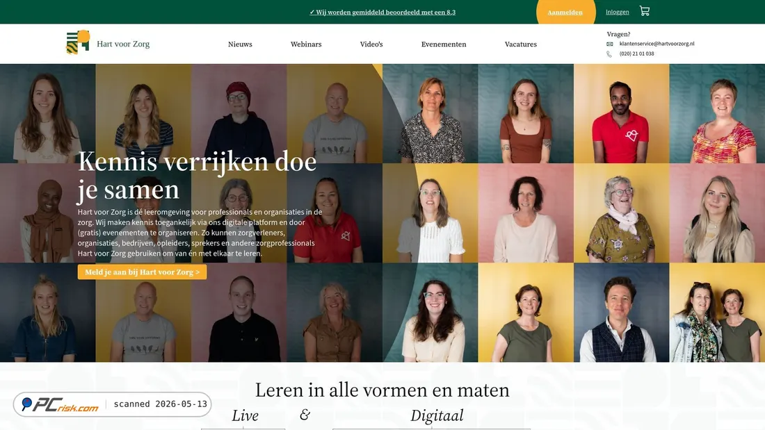 Screenshot di hartvoorzorg.nl