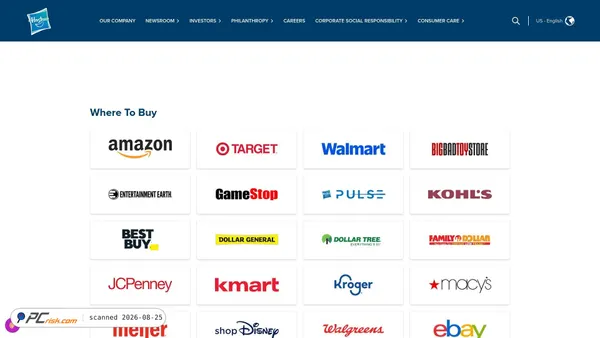 hasbro.com screenshot