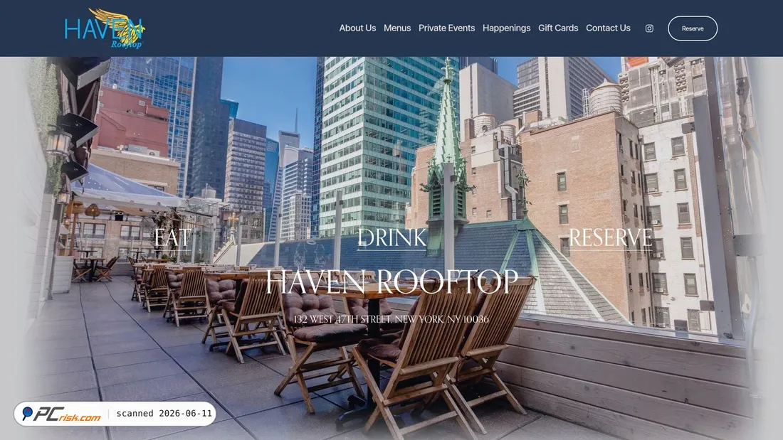 Screenshot of havenrooftop.com