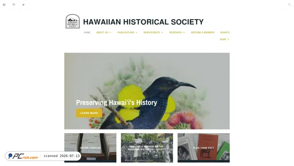hawaiianhistory.org screenshot
