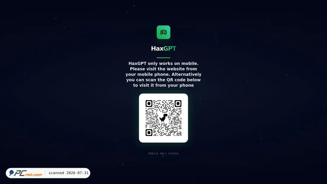 Screenshot von haxgpt.com