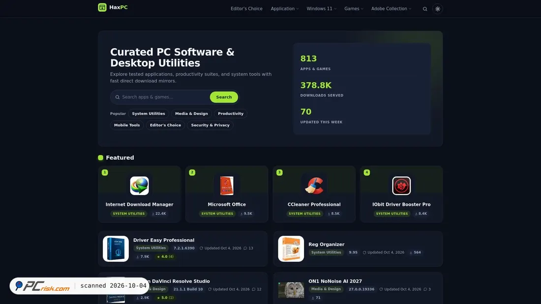 Screenshot di haxpc.net