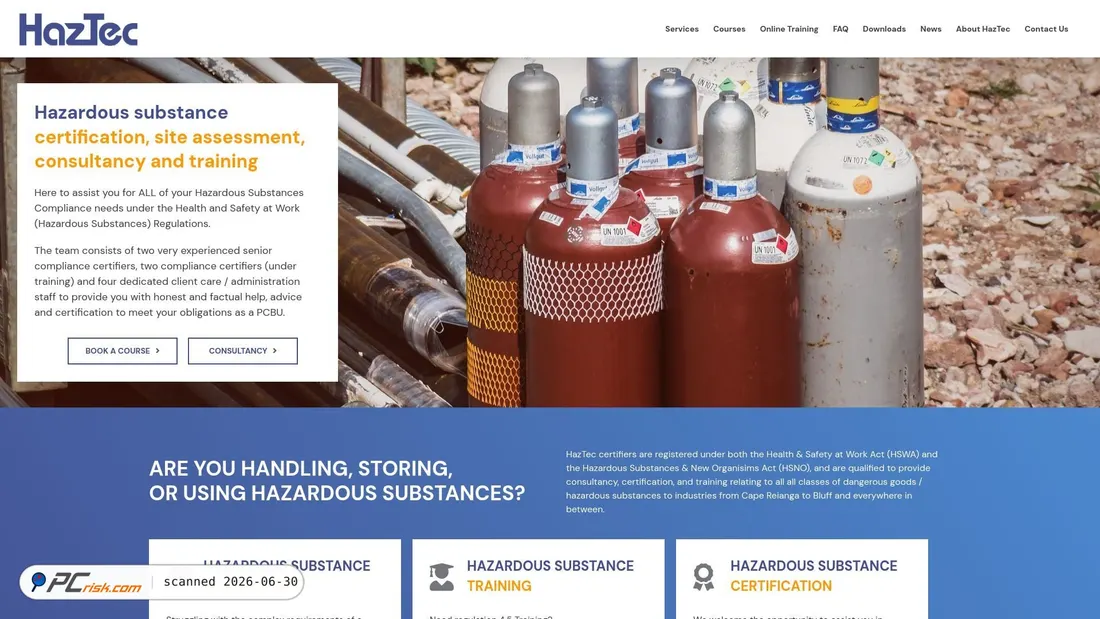 Screenshot of haztec.co.nz