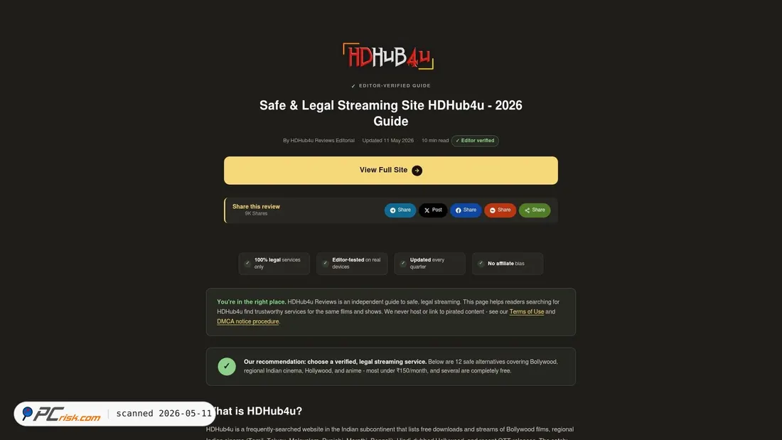 Screenshot of hdhub4u.reviews