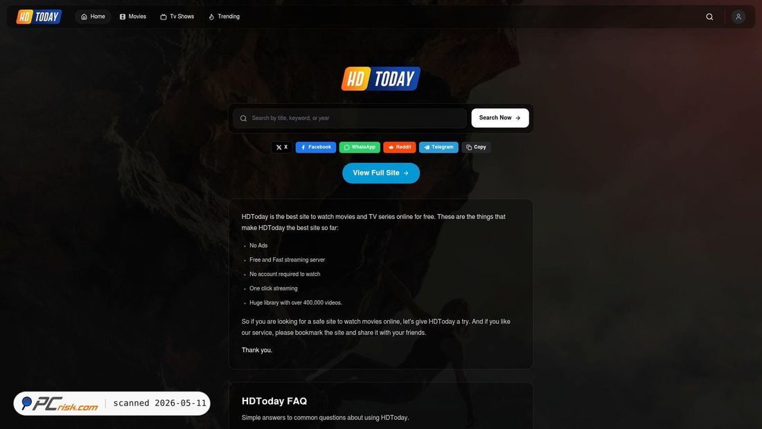 Screenshot of hdtodayz.org