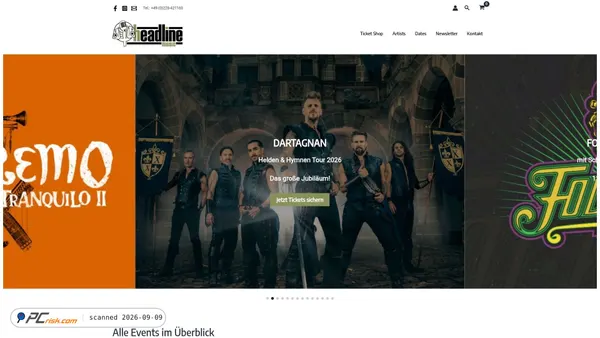 Screenshot di headlinemusic.de