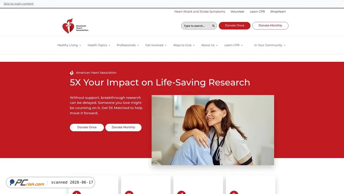 Screenshot of heart.org