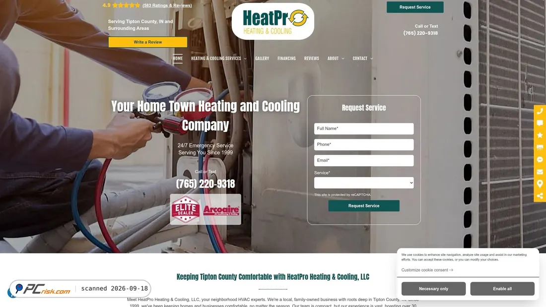 Screenshot di heatpro.net