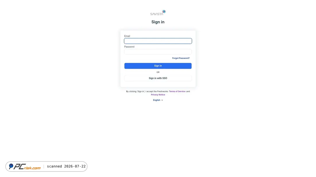 Screenshot of helpdesk.savistarcm.com