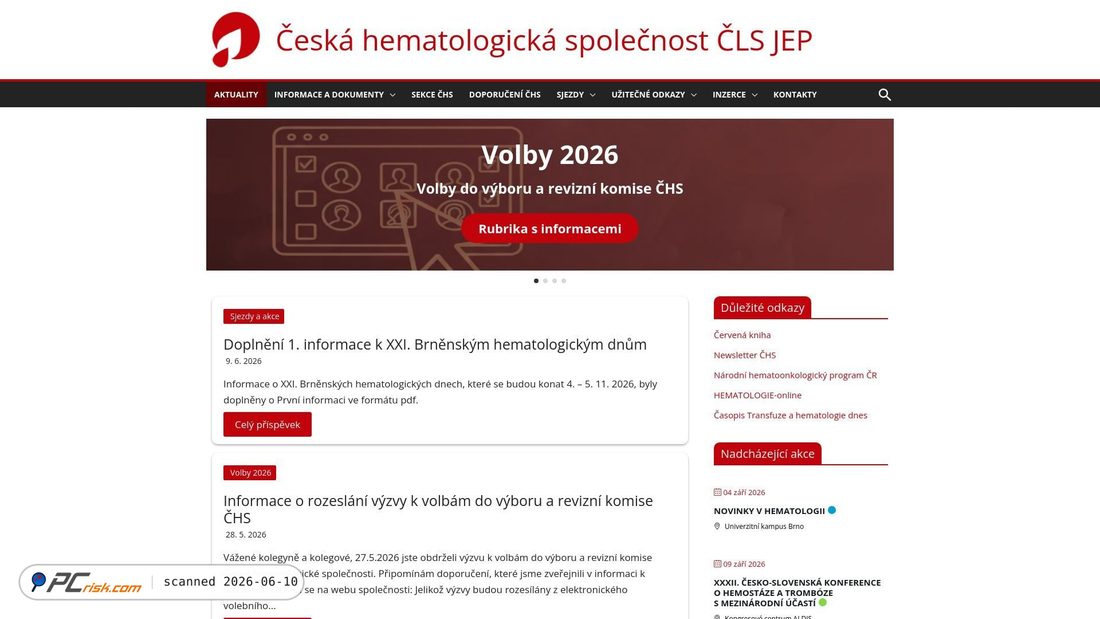 Screenshot of hematology.cz