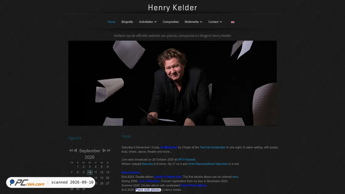 Captura de pantalla de henrykelder.nl