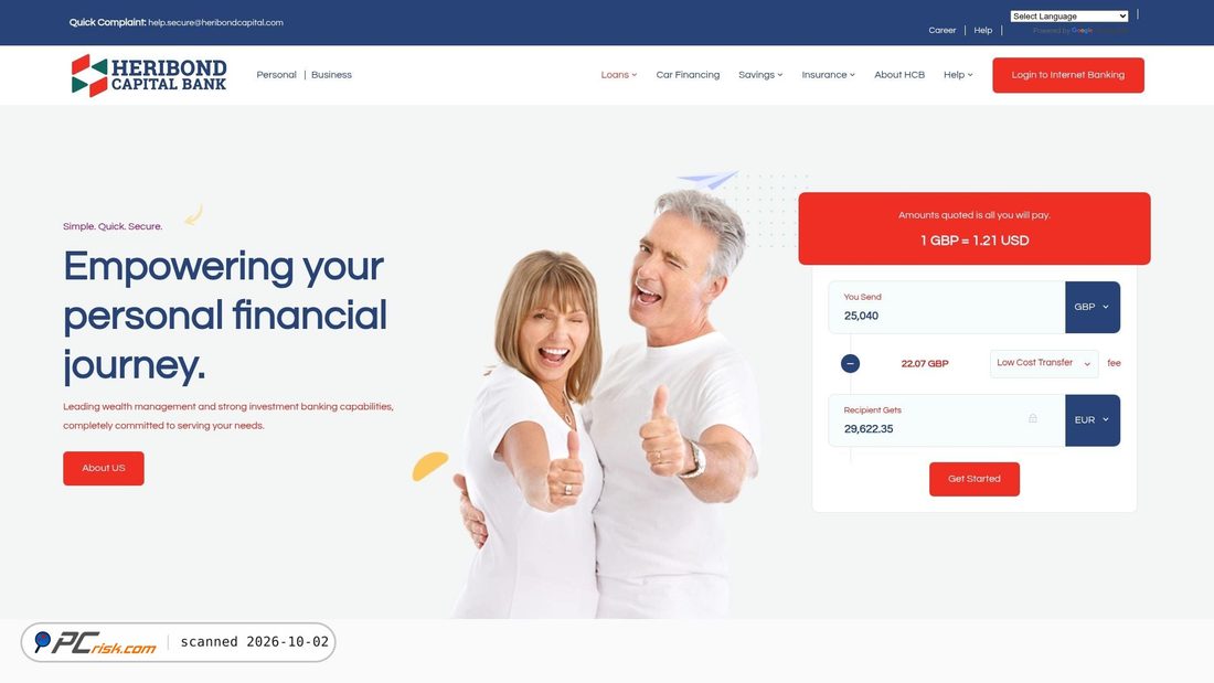 Captura de ecrã de heribondcapital.com