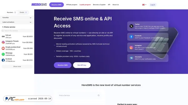 Zrzut ekranu hero-sms.com
