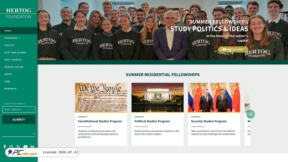Screenshot of hertogfoundation.org