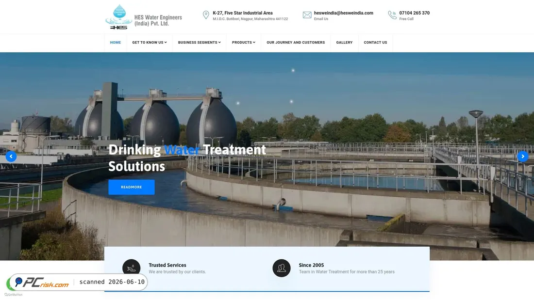 Screenshot of hesweindia.com