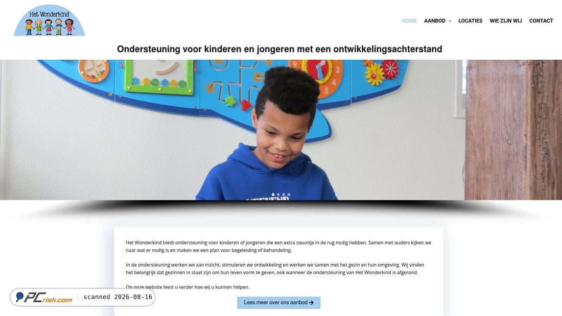 Screenshot of hetwonderkind.nl