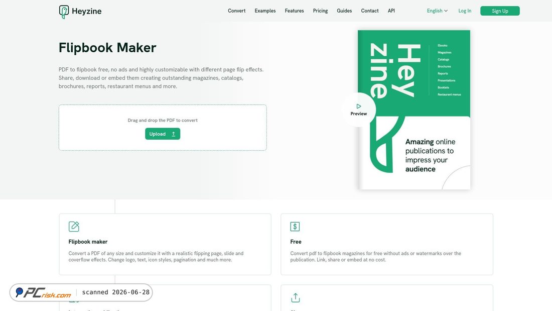Screenshot of heyzine.com