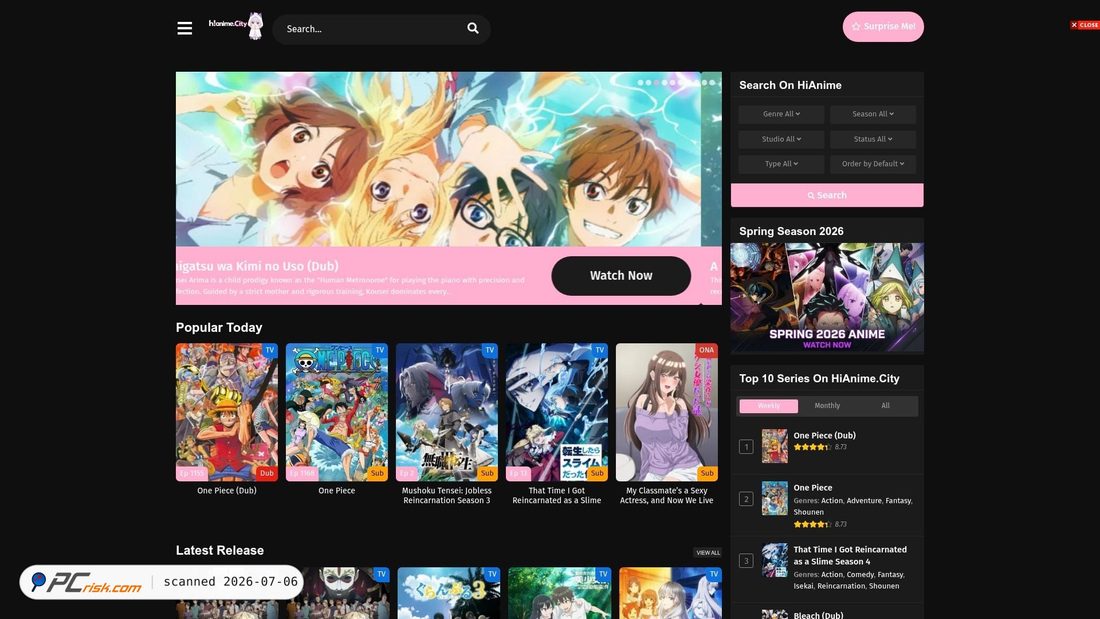 Screenshot of hianime.city