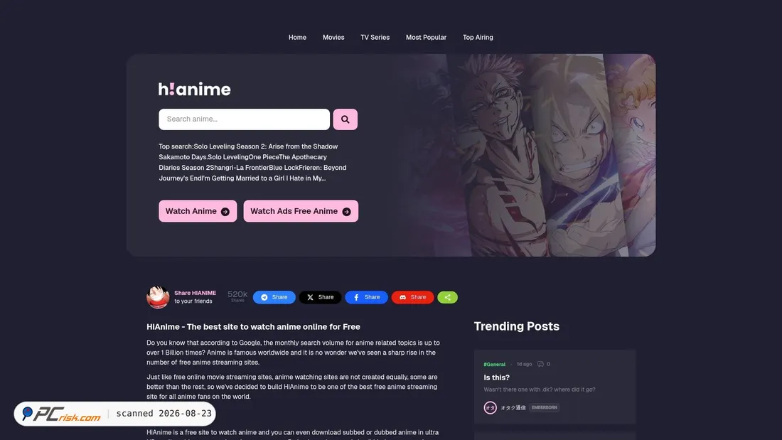 Captura de pantalla de hianimes.se
