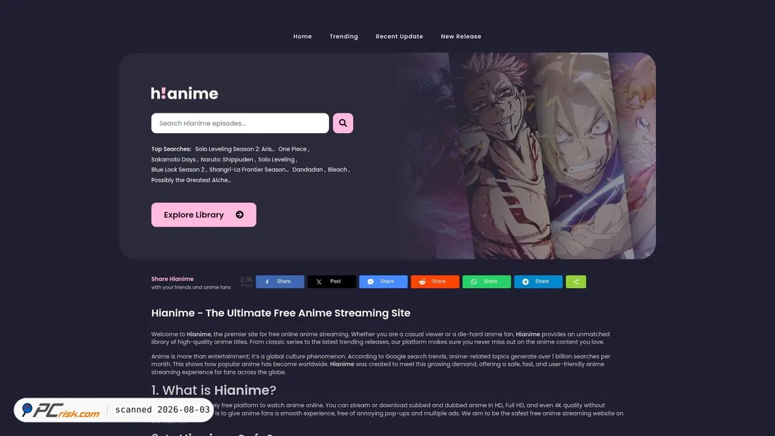 Screenshot of hianimez.org