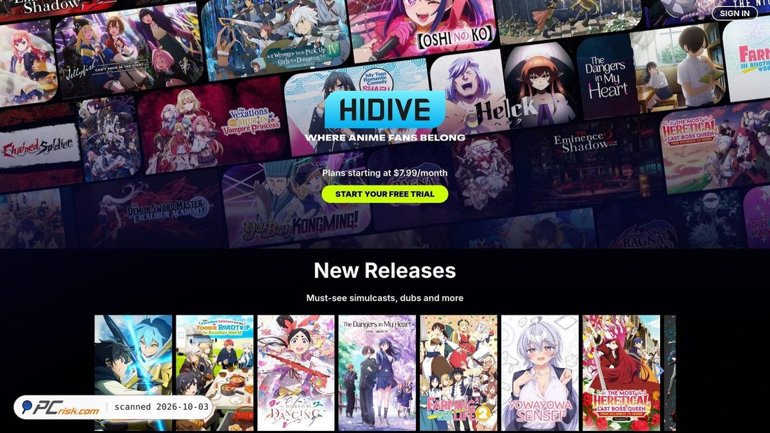 Captura de ecrã de hidive.com