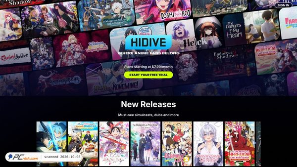 hidive.com screenshot