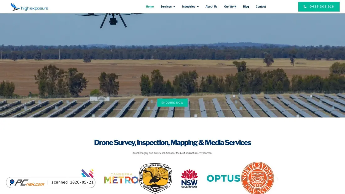 Screenshot of highexposure.com.au