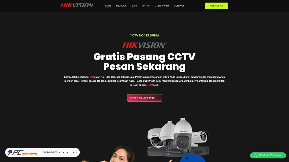 Screenshot of hikvisioncam.com