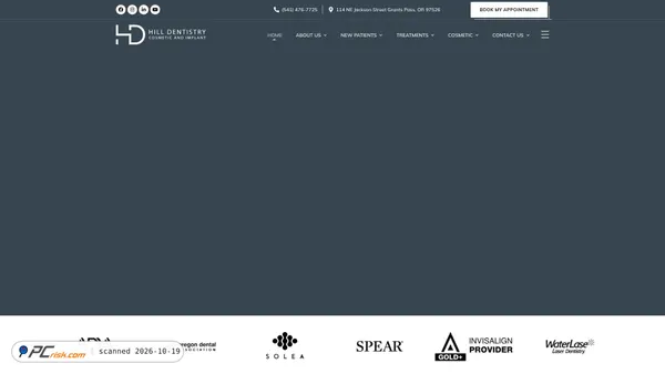 Captura de ecrã de hilldentistry.net