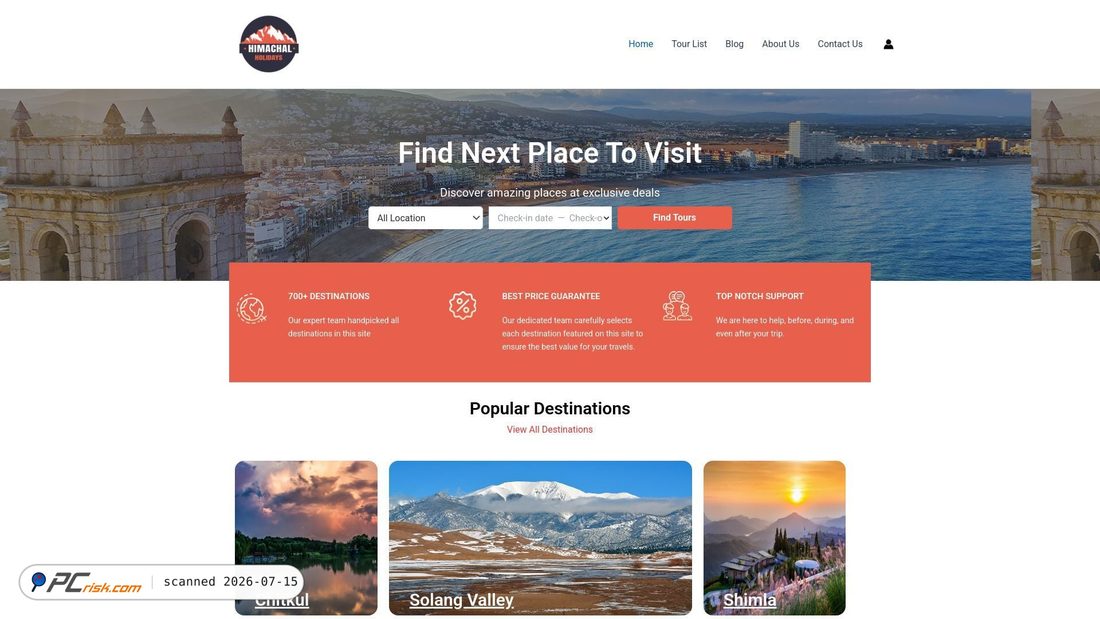 Screenshot von himachalholidays.co.uk