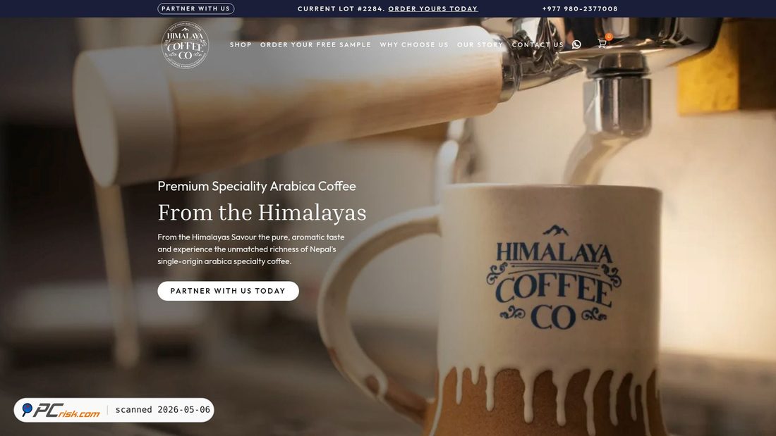 Captura de pantalla de himalayacoffeecompany.com