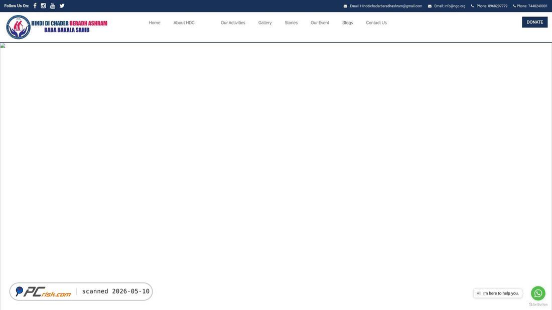 Captura de pantalla de hinddichadarberadhashram.com