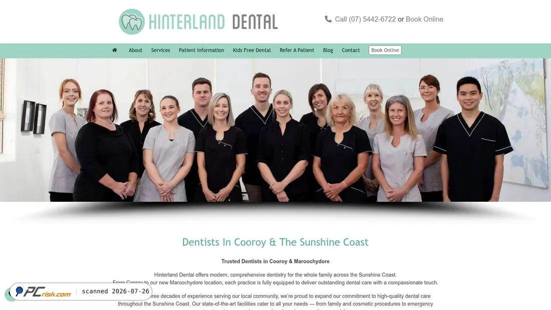 Screenshot of hinterlanddental.com.au