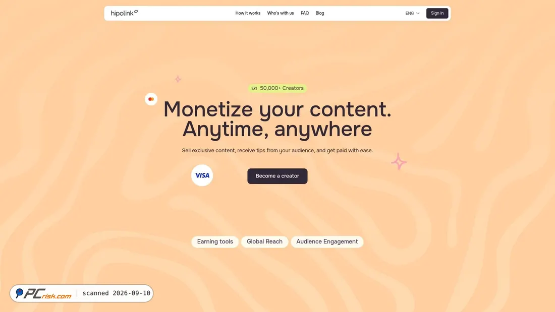 Screenshot of hipolink.net