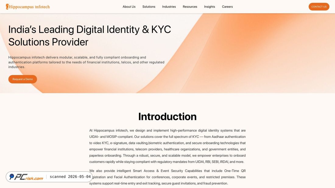 Captura de pantalla de hippocampusinfotech.com