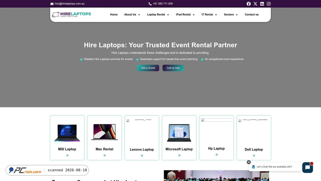Screenshot of hirelaptops.com.au