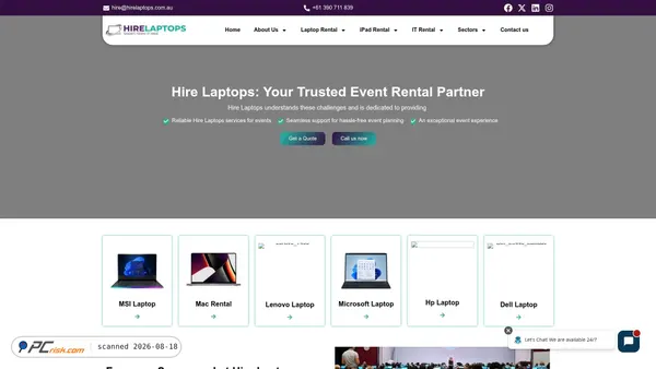 hirelaptops.com.au screenshot