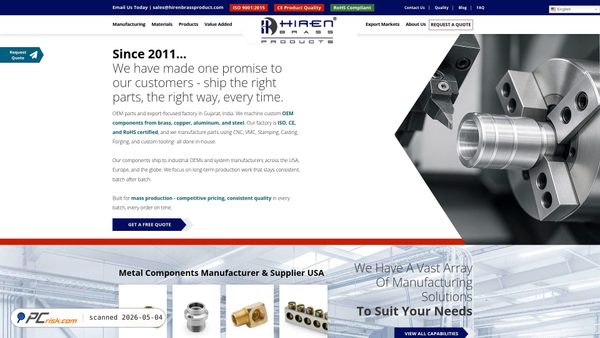 hirenbrassproduct.com screenshot
