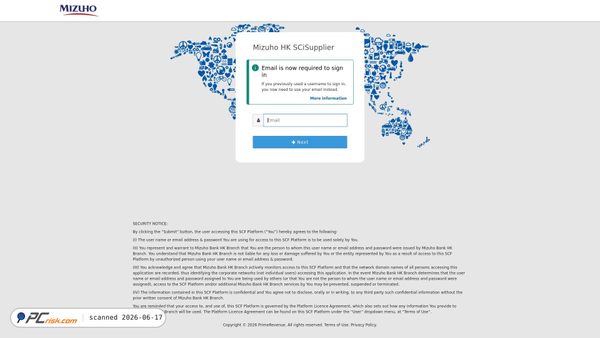 hk.uat.mizuhoscfglobal.com screenshot