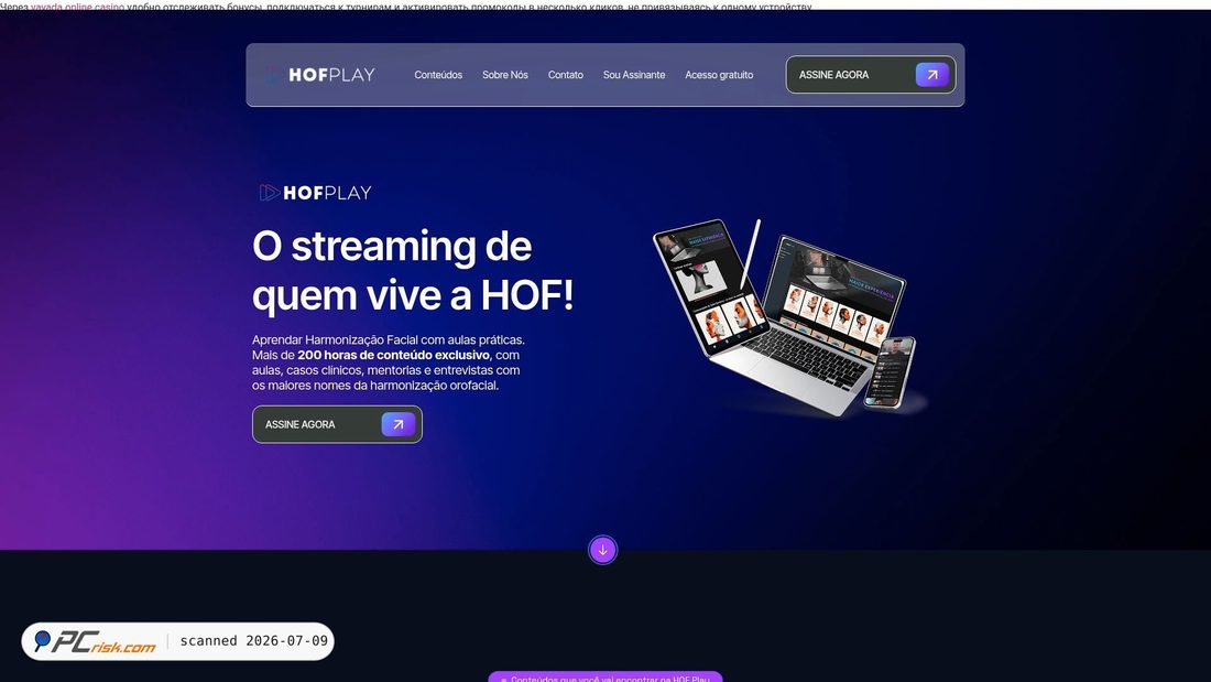 Screenshot of hofplay.com.br