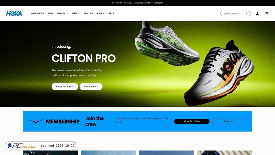 Screenshot von hoka-official.us
