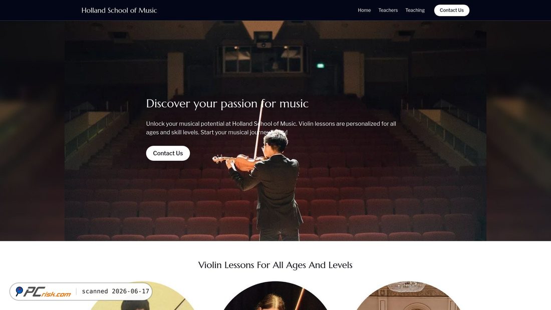 Screenshot of hollandmusic.ca