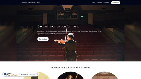 hollandmusic.ca screenshot