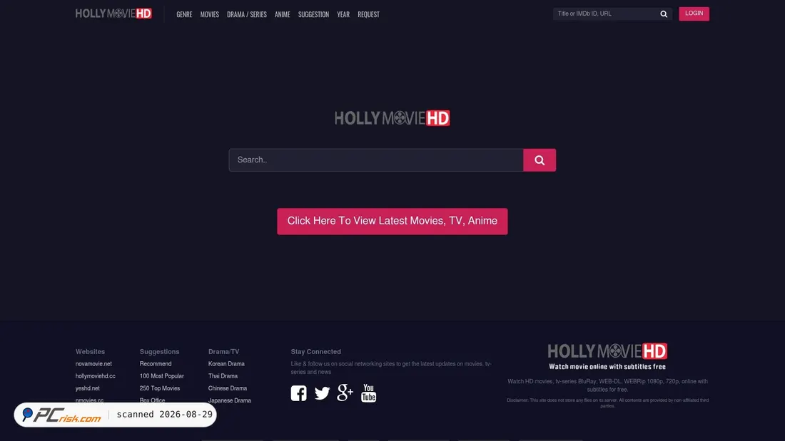 Screenshot von hollymoviehd.cc