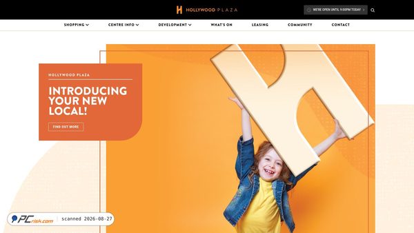 Screenshot di hollywoodplazashopping.com.au