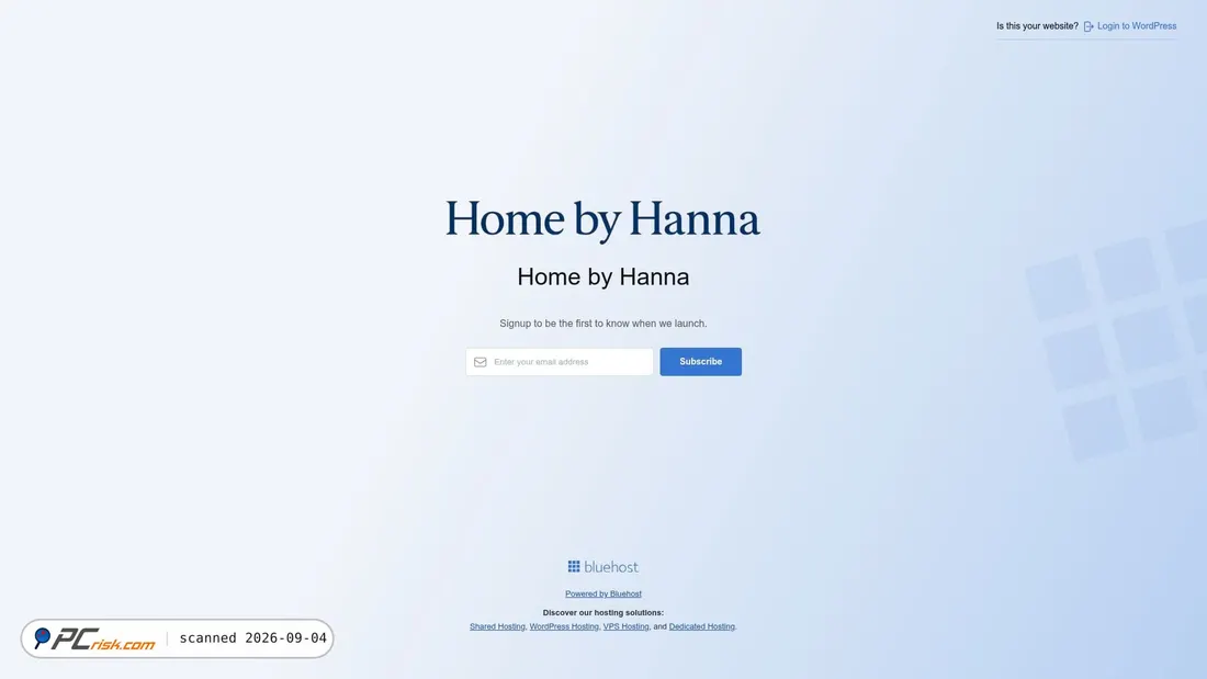 Captura de ecrã de homebyhanna.us